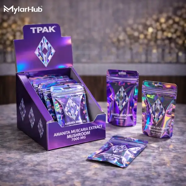 Mylar Bags with Display Boxes
