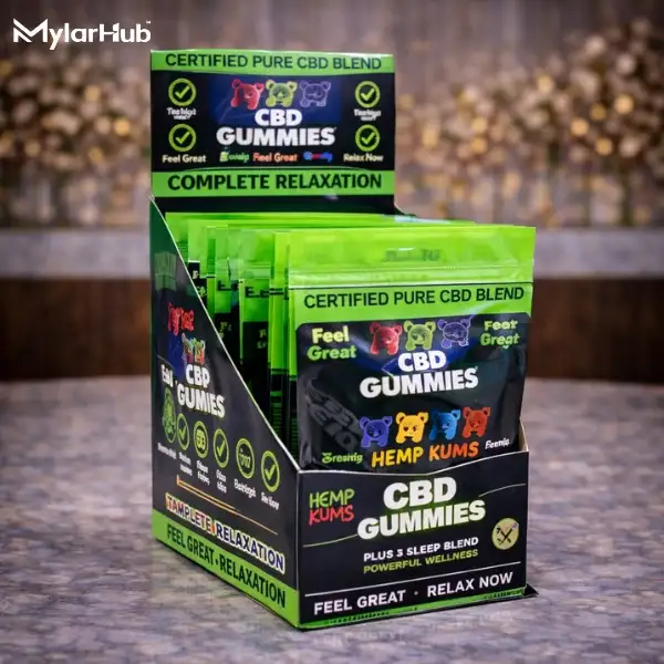 Mylar Bags with Display Boxes