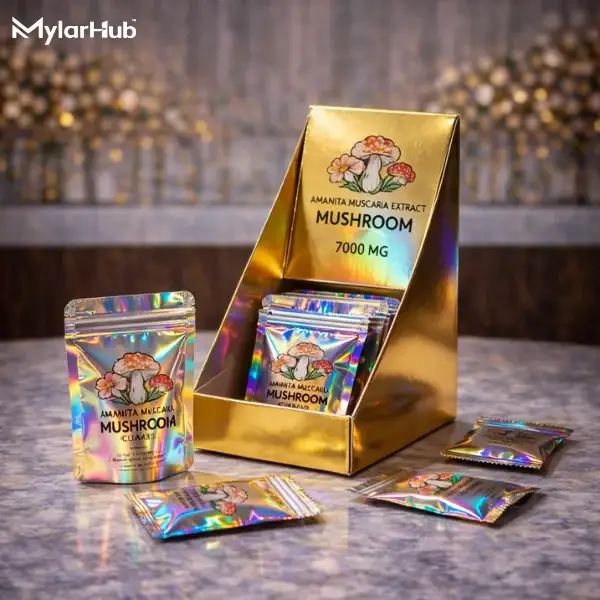 Mylar Bags with Display Boxes